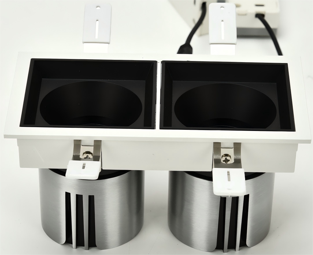 Square recessed double-head adjustable angel anti glare led spot light