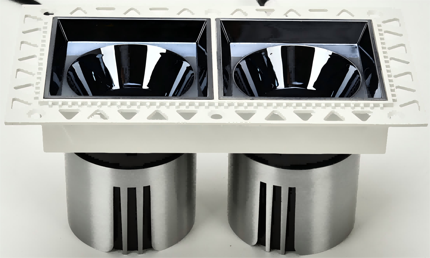 Square pre-embedded double-head adjustable angel anti glare led spot light